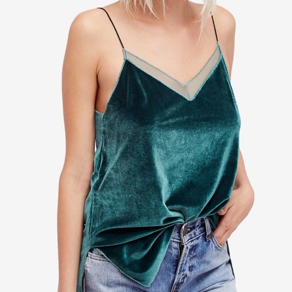 Free People Adjustable Velvet Camisole size M - Picture 1 of 7